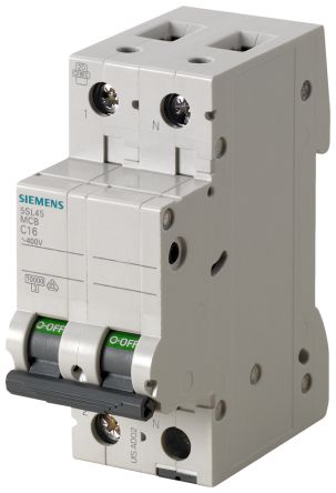 Siemens 5SL4 MCB Leitungsschutzschalter Typ C, Pol 1P+N 20A 230V SENTRON DIN-Schienen-Montage