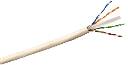 RS PRO Ethernetkabel Cat.6, 100m, Weiß Verlegekabel U/UTP, LSZH
