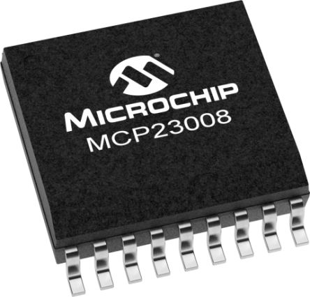 Microchip Extenseur E/S, 8 Ports I2C, Série SSOP 1.7MHz, 20 Broches