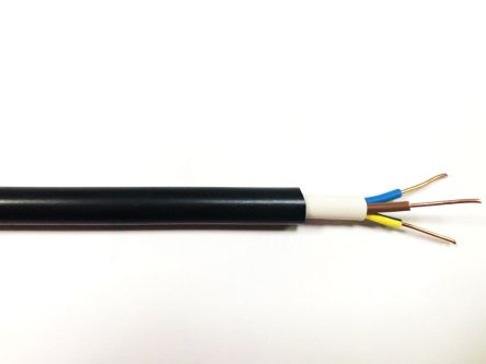RS PRO 3 Core Power Cable, 4 Mm², 100m, Black PVC Sheath, 42 A, 1 KV, 600 V