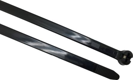 RS PRO 电缆扎带, 尼龙扎带, 不易松脱, 102mm长x2.4 mm宽, 黑色