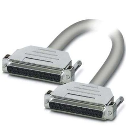 Phoenix Contact Cable Serie CABLE-D37SUB/B/B/HF/S, Long. 25m, Color Gris, Con. A: Sub-D De 37 Contactos, Con. B: Sub-D