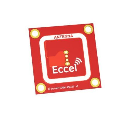 Eccel Technology Ltd Antenne RFID Mux ANT 1356-25x25-300 Boulonné/Montage Traversant Carré 1dBi High Frequency RFID