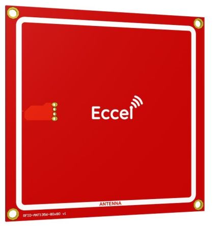 Eccel Technology Ltd Antena RFID Mux ANT 1356-80x80-800 Orificio Pasante/atornillado Cuadrado 1dBi High Frequency RFID