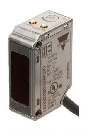 Carlo Gavazzi LD30 Kubisch Optischer Sensor, Diffus, Bereich 1 M, PNP/NPN NO/NC, PUSH/PULL Ausgang, Anschlusskabel