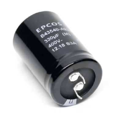 EPCOS Snap-In Aluminium-Elektrolyt Kondensator 1200μF / 400V Dc, Ø 35mm X 55mm, +85°C