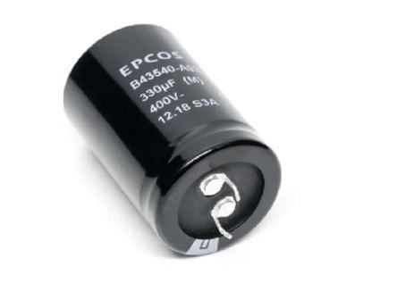 EPCOS Snap-In Aluminium-Elektrolyt Kondensator 330μF / 400V Dc, Ø 30mm X 35mm, Bis 105°C