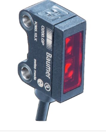 Baumer O200 Kubisch Optischer Sensor, Lichtschranke, Bereich 15 Mm → 180 Mm, Gegentakt Ausgang, 4-poliger