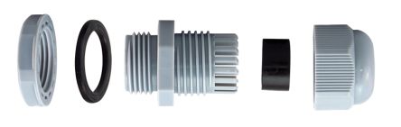 RS PRO Grey Nylon Cable Gland, M32 Thread, 15mm Min, 21mm Max, IP68
