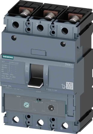 Siemens SENTRON 3VA1, Leistungsschalter MCCB 3-polig, 160A / Abschaltvermögen 36 KA 690V 500V, Fest, L. 158mm