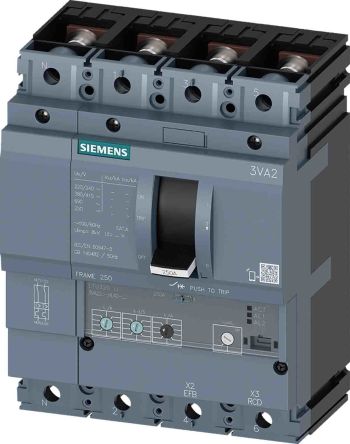 Siemens SENTRON 3VA2, Leistungsschalter MCCB 4-polig, 250A / Abschaltvermögen 85 KA 690V, Fest