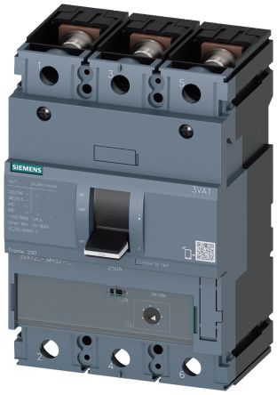 Siemens 3VA1 SENTRON, Leistungsschalter MCCB 3-polig, 200A / Abschaltvermögen 85 KA 690V, Fest