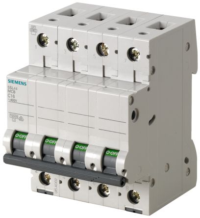 Siemens 5SL4 MCB Leitungsschutzschalter Typ B, Pol 3P+N 2A 400V SENTRON DIN-Schienen-Montage
