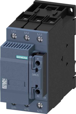 Siemens SIRIUS Leistungsschütz / 20 → 33 V Ac/dc Spule, 3 -polig 2 Öffner / 72,2 A, Schalten Von Kondensatoren