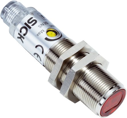 Sick V180-2 Zylindrisch Optischer Sensor, Hintergrundunterdrückung, Bereich 1 Mm → 140 Mm, PNP Ausgang,