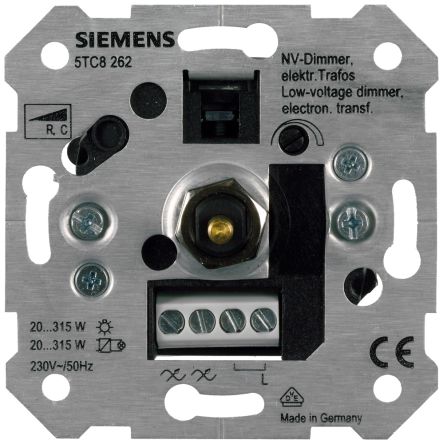 Siemens Interruptor Atenuable 5TC8262,, 1 Vía Vías,, 1 Módulo Módulos, 60-600W, 230V