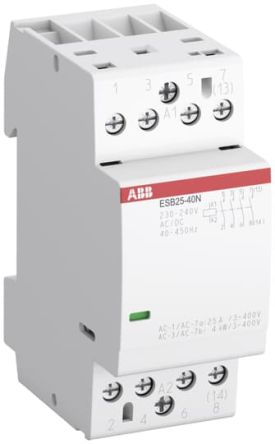 ABB Contacteur, 3 Pôles, 3 NO + 1 NF, 40 A, 24 V (c.a./c.c.), 2,77 KW