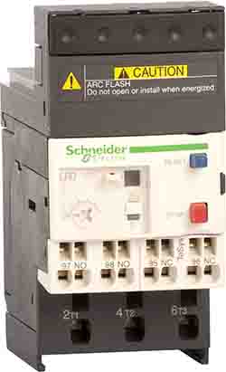 Schneider Electric Thermal Overload Relay 1NO + 1NC, 500 A F.L.C, 5 A Contact Rating, 120 Kw, 24 Vac, SP, TeSys