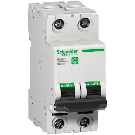 Schneider Electric C60SP Haushalts-MCB Leitungsschutzschalter Typ C, 2-polig 63A 440V, Abschaltvermögen 15 KA Multi 9