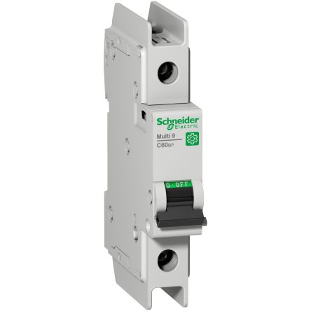 Schneider Electric C60BP Haushalts-MCB Leitungsschutzschalter Typ D, 1-polig 3A 415V, Abschaltvermögen 20 KA Multi 9