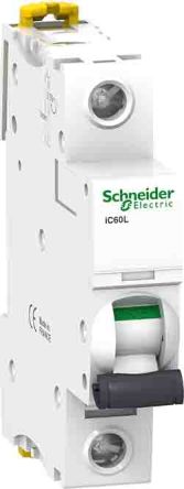 Schneider Electric Interruptor Automático 1P, 10A, Curva Tipo Z, Poder De Corte 20 KA, 15 KA IC60L, Acti 9, Montaje En Carril DIN