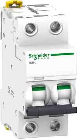 Schneider Electric Acti 9 A9F9 MCB, 2P, 40A, Type Z, 400V AC, 125V DC, 20 KA, 15 KA Breaking Capacity