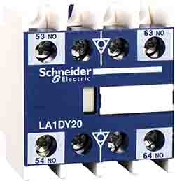 Schneider Electric LA1D Hilfskontaktblock TeSys D, 2 Schließer DIN-Schienenmontage, 125 V Ac