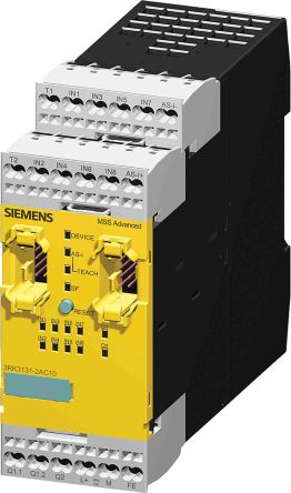 Siemens SIRIUS 3RK3 Series Safety Controller, 8 Safety Inputs, 4 Safety Outputs, 24 V