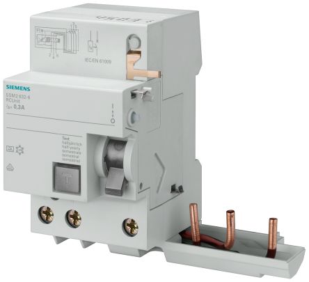 Siemens Interrupteur Différentiel 5SM2, 3 Pôles, 63A, Type A