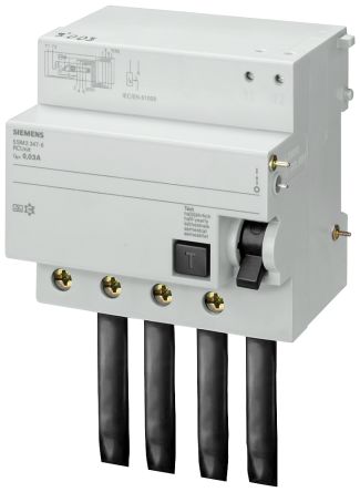 Siemens 5SM2 MCB Leitungsschutzschalter Typ A, 4-polig 100A SENTRON DIN-Schienen-Montage