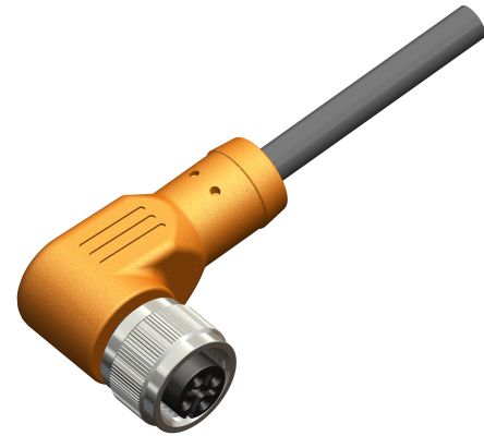 RS PRO 传感器执行器电缆, 4芯, M12转无终端接头