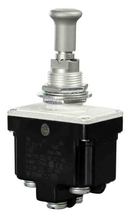 Honeywell Toggle Switch, Bushing Mount, On-On-On, DPDT, Screw Terminal, 125V Ac