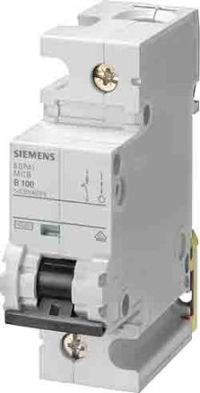 Siemens Interruptor Automático 1P, 125A, Curva Tipo C 5SP4192-7, SENTRON, Montaje En Carril DIN