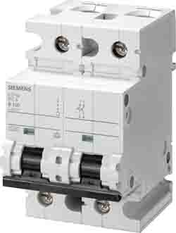Siemens 5SP4 MCB Leitungsschutzschalter Typ B, 2-polig 100A 400V SENTRON DIN-Schienen-Montage