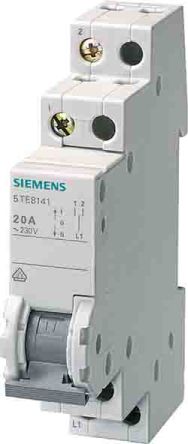 Siemens 1P Pole DIN Rail Isolator Switch - 20A Maximum Current