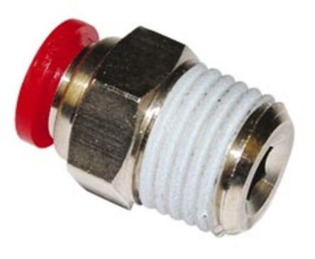 IMI Norgren PNEUFIT Series Straight Fitting, Push In 10 Mm To R 1/4, Threaded-to-Tube Connection Style