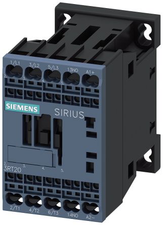Siemens Contactor SIRIUS De 3 Polos, 1 NA, 9 A, Bobina 24 V Dc, 4 KW