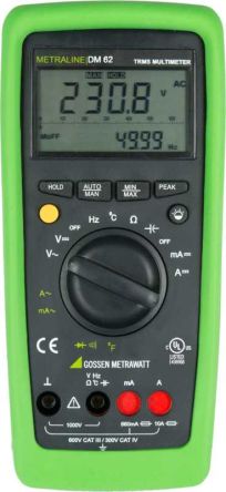 Gossen Metrawatt Gossen METRALINE DM 62 HandDigital Multimeter 1000V Ac / 10A Ac, 100 MΩ - 60 MΩ