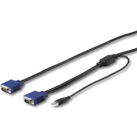 StarTech.com Cable KVM Negro Startech RKCON De 3m, Con. A: VGA Macho, Con. B: USB A; VGA Macho