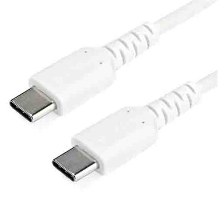 Startech 坚固的 USB 电缆 USB线, USB C公插转USB C公插, 2m长, USB 2.0, 白色