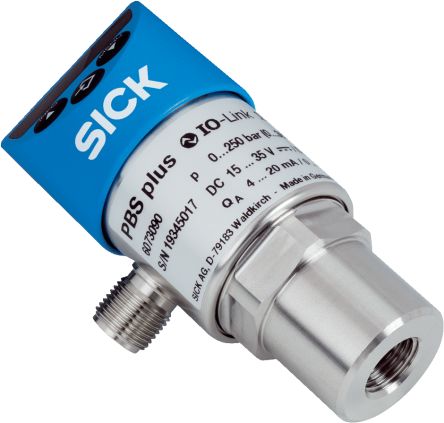 Sick PBS Plus G1/4 Vakuum Drucksensor -1bar Bis 0bar, 2 X PNP/NPN-Schließer/Öffner, Für, Für Gas, Hydraulikflüssigkeit