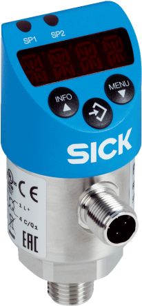 Sick Sensor De Presión Manométrica, 0bar → 100bar, G1/4, 15 - 35 V., Salida 2X PNP/NPN NA/NC, Para Aire, Gas, Fluido