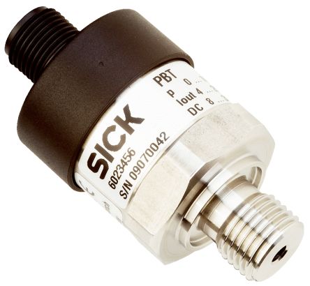 Sick Sensor De Presión Manométrica, 0bar → 10bar, G1/4, 8 - 30 V., Salida Corriente, Para Aire, Gas, Fluido Hidráulico,