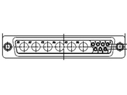 FCT From Molex Molex 172704 Sub-D Steckverbinder Buchse, 7-polig / Raster 2.84mm, Tafelmontage