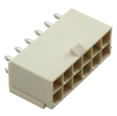 Molex Mini-Fit Jr. Leiterplatten-Stiftleiste Vertikal, 12-polig / 2-reihig, Raster 4.2mm, Ummantelt