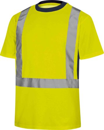 Delta Plus Camiseta De Alta Visibilidad De Color Amarillo Fluorescente, Talla L