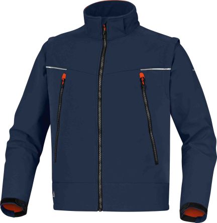 Delta Plus ORSA Unisex Softshell Jacke 92 % Polyester / 8 % Elastan Marineblau/Orange, Größe L
