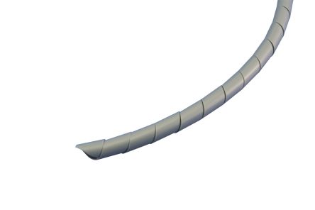 RS PRO Spiral-Kabelschutzschlauch PE Grau, Für Kabel-Ø 9mm Bis 32mm, Länge 30.5m