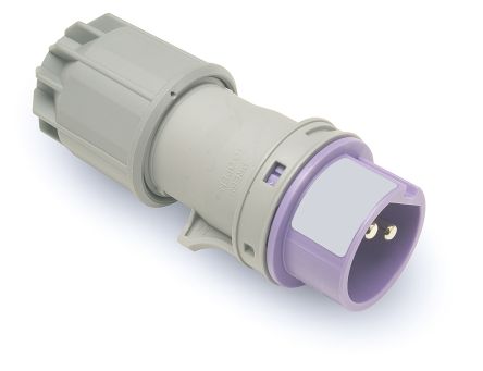 RS PRO Leistungssteckverbinder Stecker Violett 2P, 20 → 25 V / 16A, Kabelmontage IP44