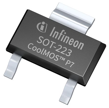 Infineon 800V CoolMOS P7 IPN80R1K4P7ATMA1 N-Kanal, SMD MOSFET 800 V / 4 A, 3-Pin SOT-223